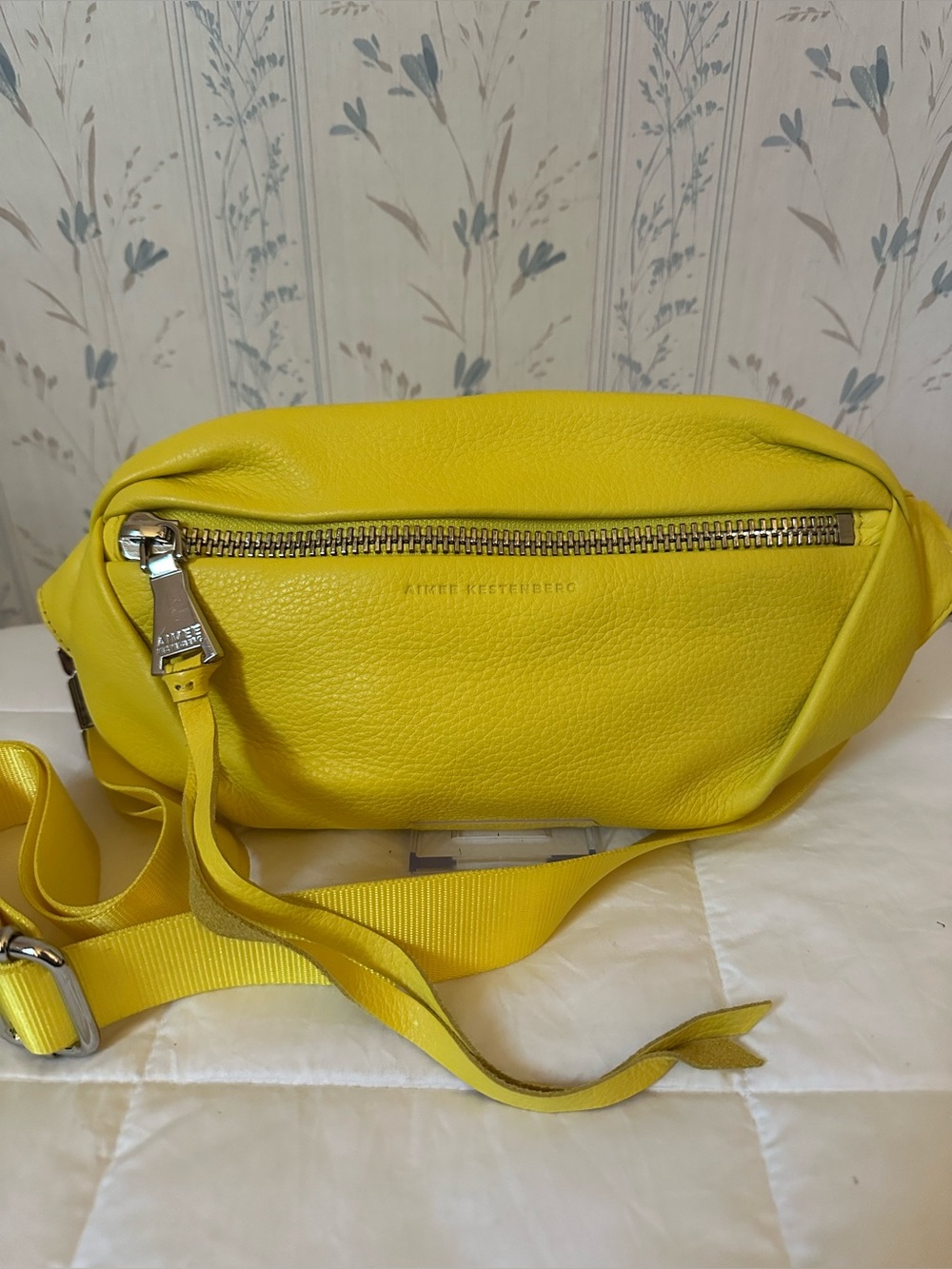 Aimee Kestenberg Yellow Pebbled Leather Belt Bag
